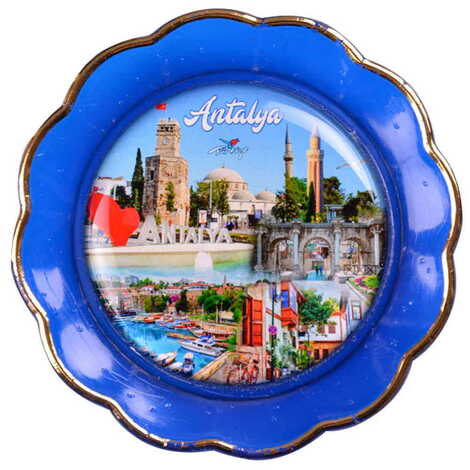 Toptan Antalya Temalı Myros Tabak Magnet 73 mm - 19