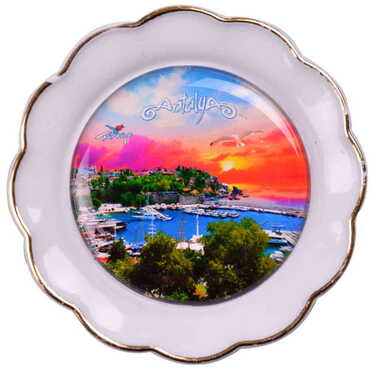 Toptan Antalya Temalı Myros Tabak Magnet 73 mm - 25