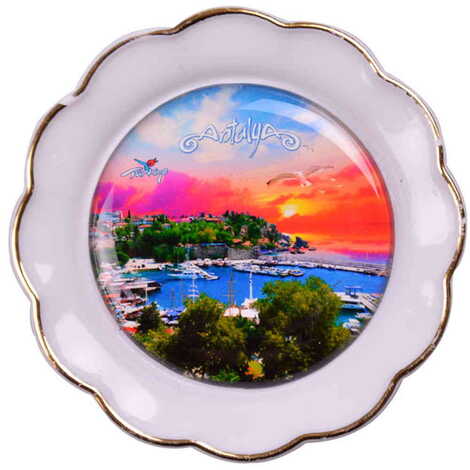 Toptan Antalya Temalı Myros Tabak Magnet 73 mm - 25