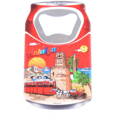 Toptan Antalya Temalı Myros Teneke Kutu Açacak Magnet 43x80 mm - 10