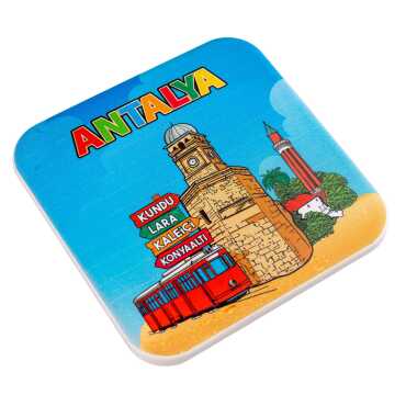 Antalya Temalı MYROS UV KARE BARDAKALTI 100 MM - 4