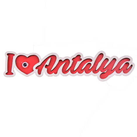 Toptan Antalya Temalı Myros Yazı Ahşap Magnet - 8