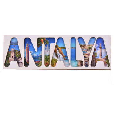 Toptan Antalya Temalı Myros Yazı Ahşap Magnet - 4
