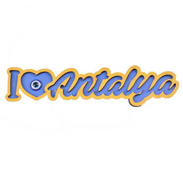 Toptan Antalya Temalı Myros Yazı Ahşap Magnet - 7