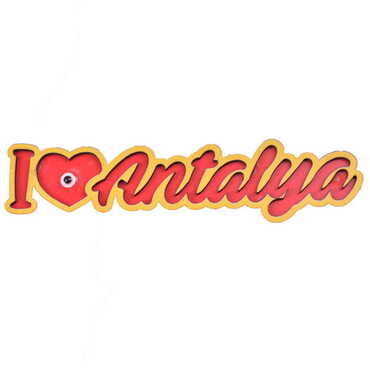 Toptan Antalya Temalı Myros Yazı Ahşap Magnet - 9