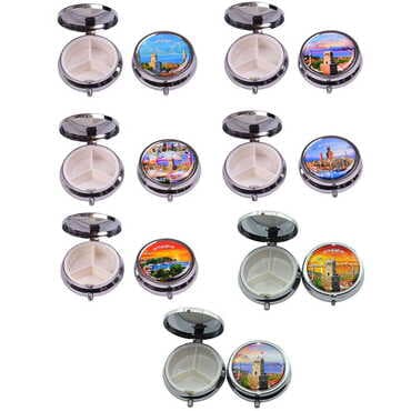 Antalya Themed Customised Epoxy Round Pill Box 50x15 mm - 2