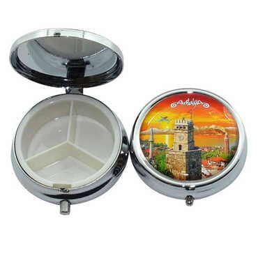 Antalya Themed Customised Epoxy Round Pill Box 50x15 mm - 4