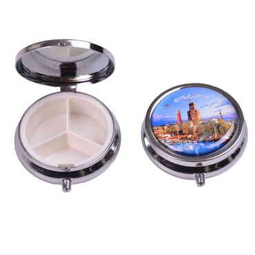Antalya Themed Customised Epoxy Round Pill Box 50x15 mm - 6