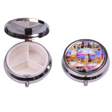 Antalya Themed Customised Epoxy Round Pill Box 50x15 mm - 7