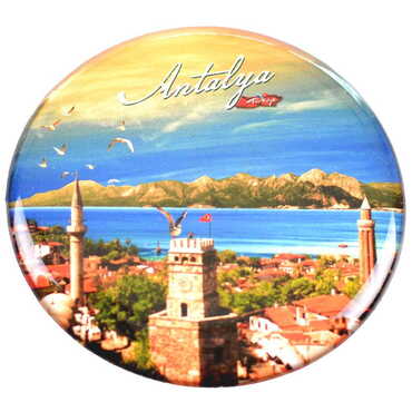 Toptan Antalya Temalı Myros Yuvarlak Magnet 67 mm - Thumbnail