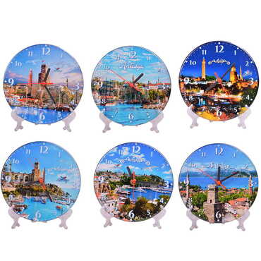 Antalya Themed Epoxy Wall Clock Home Decoration 17 Cm - 3