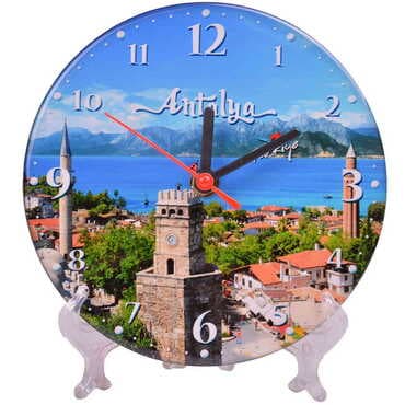 Antalya Themed Epoxy Wall Clock Home Decoration 17 Cm - 4