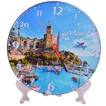 Antalya Themed Epoxy Wall Clock Home Decoration 17 Cm - 6