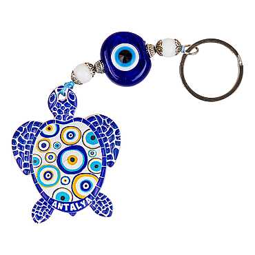 Antalya Temalı Nazar Caretta Polyester Anahtarlık - Myros