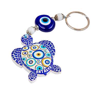 Antalya Temalı Nazar Caretta Polyester Anahtarlık - 7