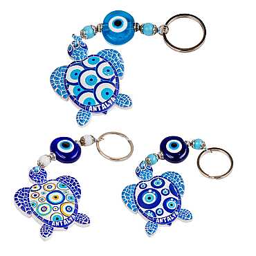 Antalya Temalı Nazar Caretta Polyester Anahtarlık - 2