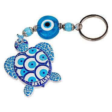 Antalya Temalı Nazar Caretta Polyester Anahtarlık - 3
