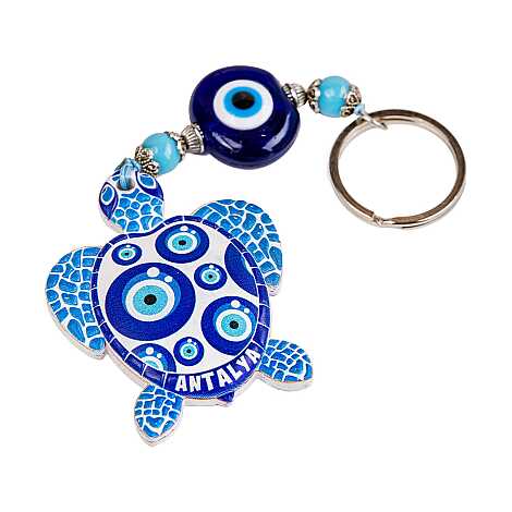 Antalya Temalı Nazar Caretta Polyester Anahtarlık - 5