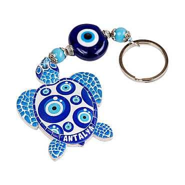 Antalya Temalı Nazar Caretta Polyester Anahtarlık - 5