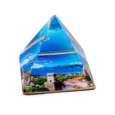 Antalya Temalı Piramit Kağıt Ağırlığı 4 cm - Myros