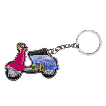 Antalya Temalı Scooter Şekilli Metal Anahtarlık - 4