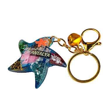 Antalya Temalı Şeffaf Polyester Anahtarlık Golden Collectıon - 21