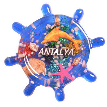 Toptan Antalya Temalı Şeffaf Polyester Magnet - Thumbnail