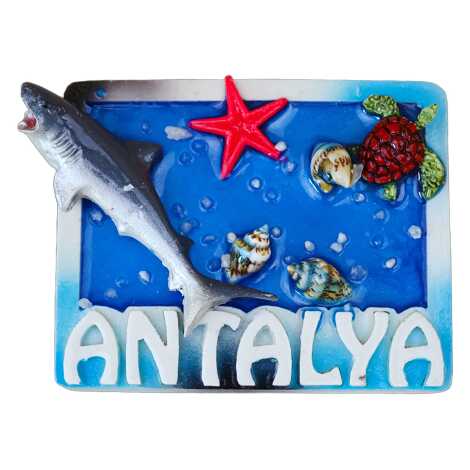 Antalya Temalı Şeffaf Polyester Tabak Magnet - 17