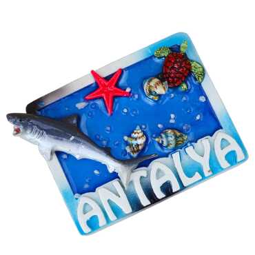 Antalya Temalı Şeffaf Polyester Tabak Magnet - 32