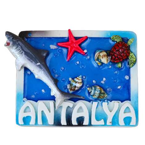 Antalya Temalı Şeffaf Polyester Tabak Magnet - 30