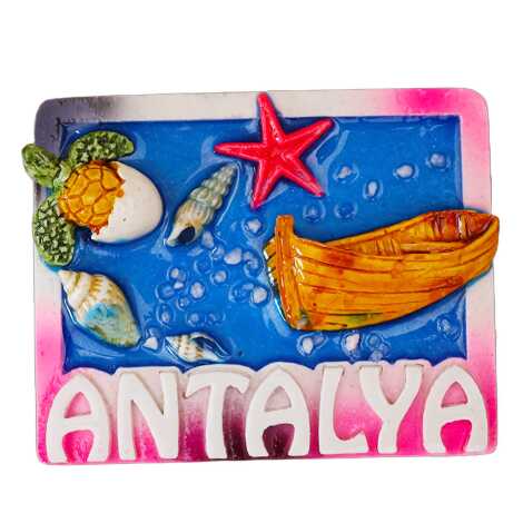 Antalya Temalı Şeffaf Polyester Tabak Magnet - 29