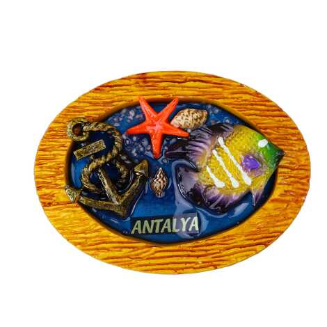 Antalya Temalı Şeffaf Polyester Tabak Magnet - 28