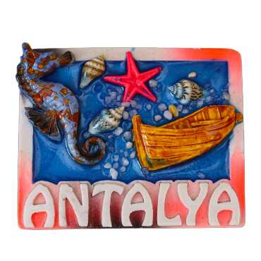 Antalya Temalı Şeffaf Polyester Tabak Magnet - 26