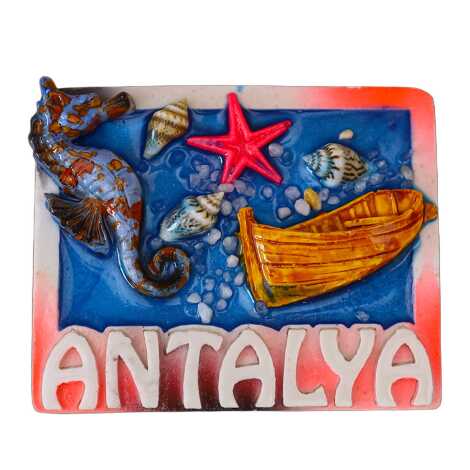 Antalya Temalı Şeffaf Polyester Tabak Magnet - 26