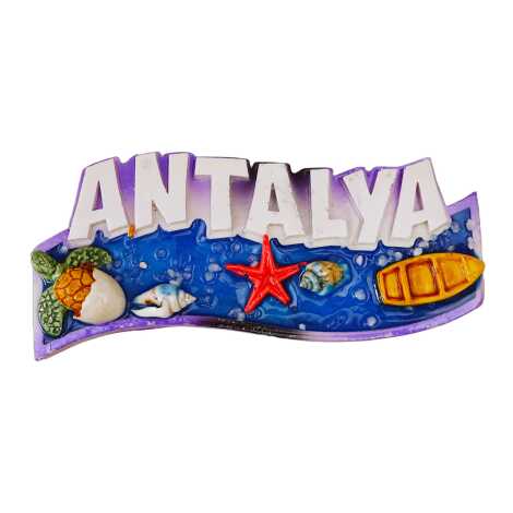 Antalya Temalı Şeffaf Polyester Tabak Magnet - 23