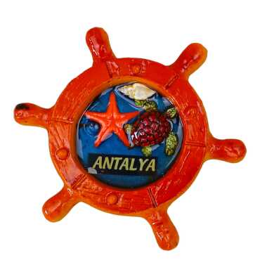 Antalya Temalı Şeffaf Polyester Tabak Magnet - Myros