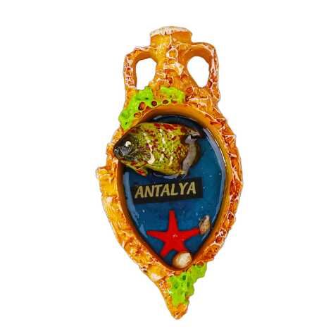 Antalya Temalı Şeffaf Polyester Tabak Magnet - 16