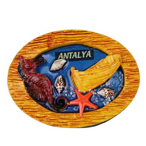 Antalya Temalı Şeffaf Polyester Tabak Magnet - 6