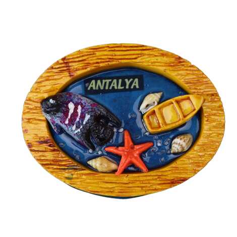 Antalya Temalı Şeffaf Polyester Tabak Magnet - 3