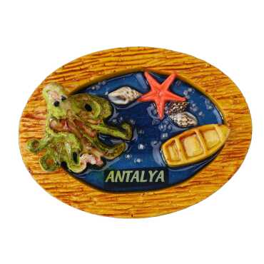 Antalya Temalı Şeffaf Polyester Tabak Magnet - 2