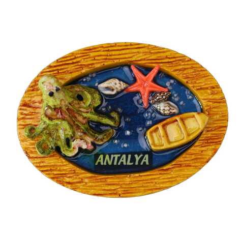 Antalya Temalı Şeffaf Polyester Tabak Magnet - 2