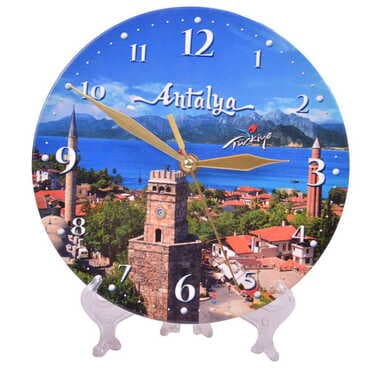 Toptan Antalya Temalı Seramik Saat 20 cm - 5