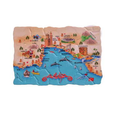Toptan Antalya Temalı Uv Baskılı Mozaik Magnet 80x50 mm - Myros