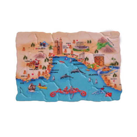 Toptan Antalya Temalı Uv Baskılı Mozaik Magnet 80x50 mm - 1