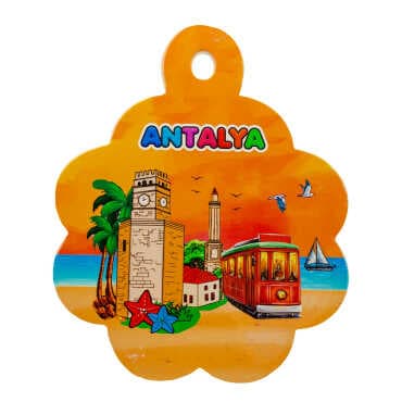 Antalya Themed UV Printed Daisy Handle Trivet