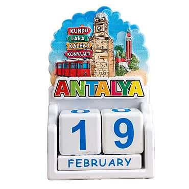Antalya Temalı UV BASKILI POLYESTER MASA TAKVİMİ