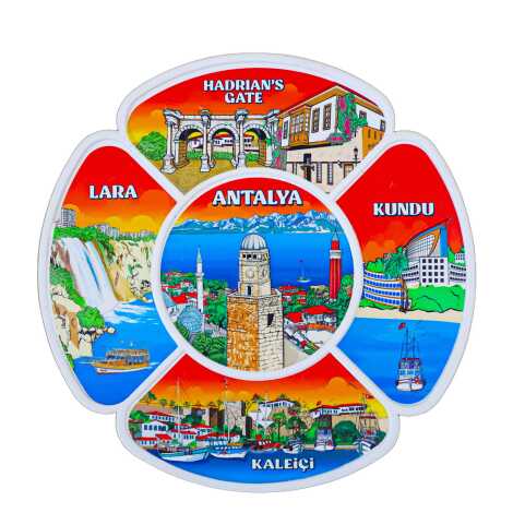 Antalya Temalı Uv Baskılı Polyester Tabak 15 Cm - 3