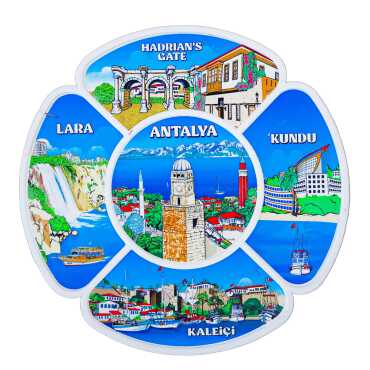 Antalya Temalı Uv Baskılı Polyester Tabak 15 Cm - 4