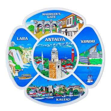 Antalya Themed UV Printed Polyester Plate 15 cm