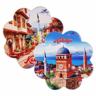 Antalya Themed UV Daisy Traditional Coaster 88 mm - 2